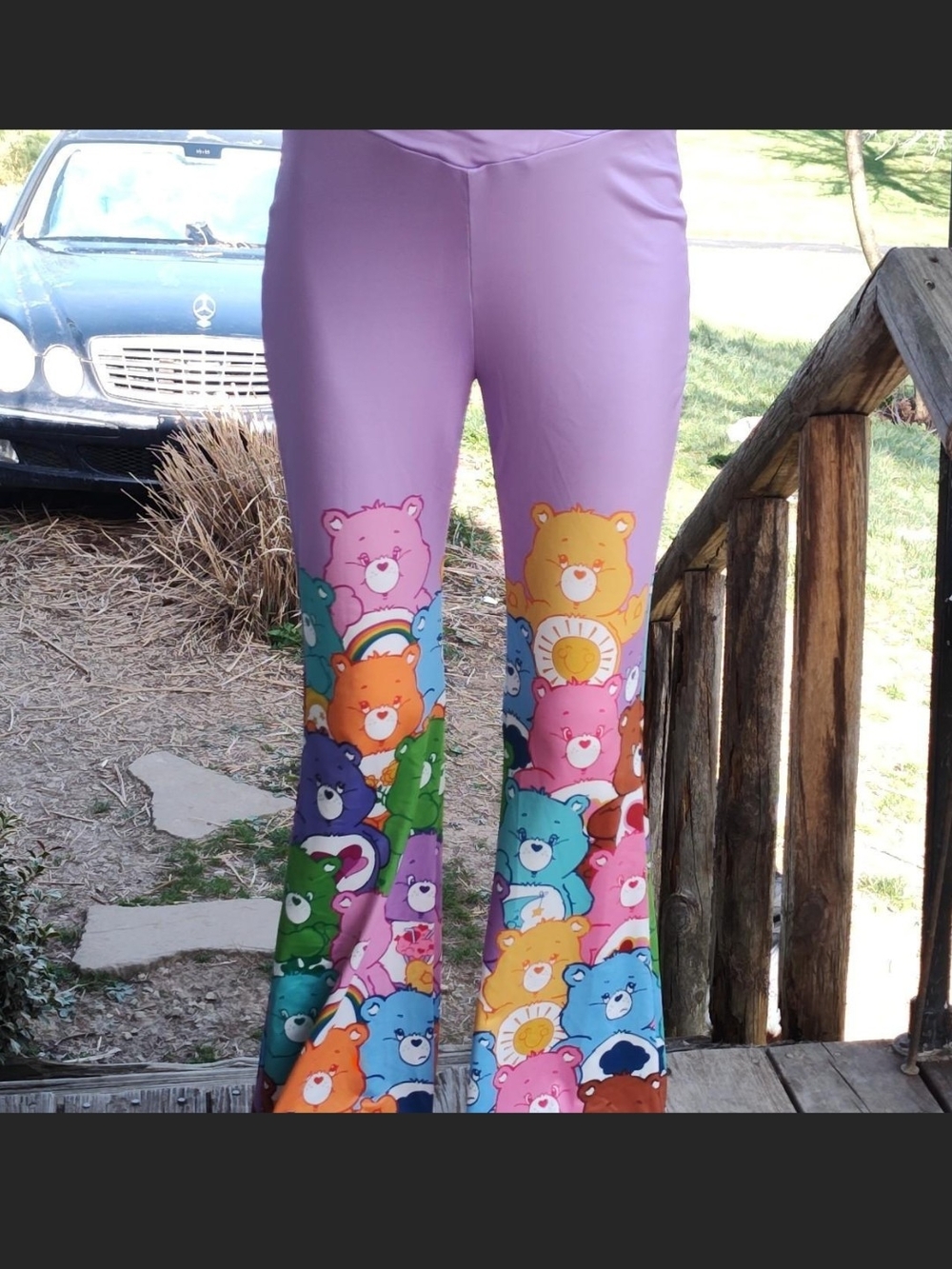 Lavender Care Bears Flared Leggings